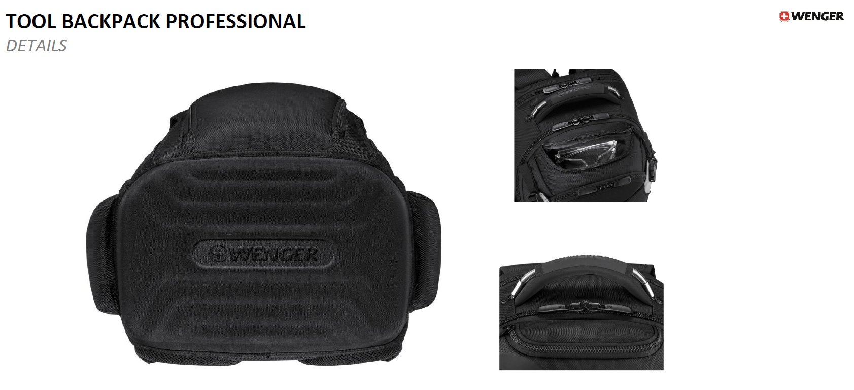Tool Backpack Pro – EVA-Boden Detail und Griffaufnahme
